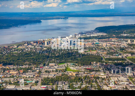 USA, Alaska, Anchorage, aerial view Stock Photo