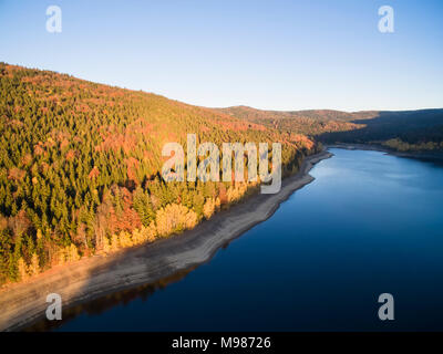 Germany, Bavaria, Bavarian Forest National Park, Drinking water reservoir Frauenau in autumn Stock Photo