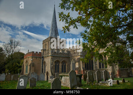 St Nicholas Church and Cemetery, Hertfordshire, England Stock Photo