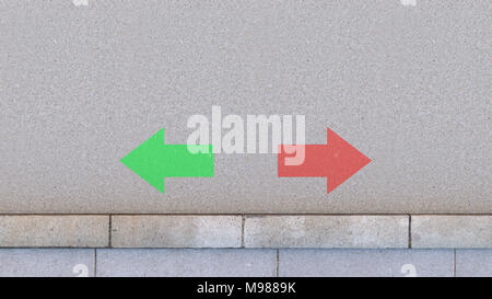 Two arrows on the road, 3d rendering Stock Photo