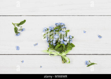 Bunch of Forget-me-not on white ground Stock Photo