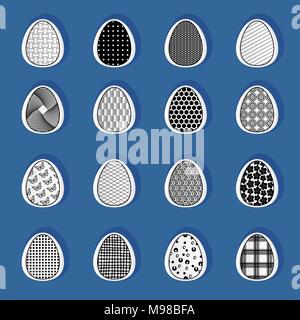 Black and white easter eggs Stock Vector