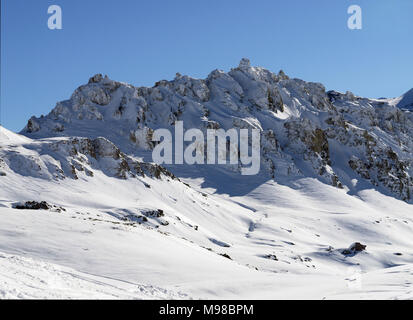 The swiss ski and snow-sport linked resort of St Luc and Chandolin in the Valais region of Switzerland Stock Photo