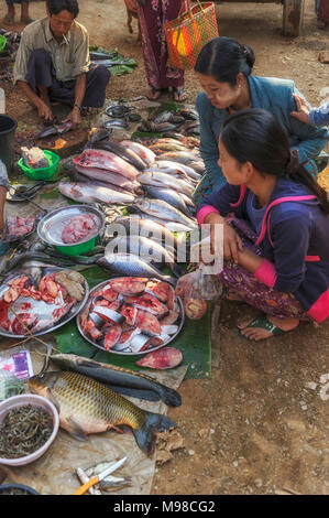 Open market in Heho, Myanmar Stock Photo