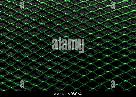 Green horizontal net on the black soft background surface Stock Photo