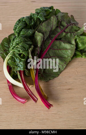 Chard Leaves on A Table Freshly Washed Stock Photo