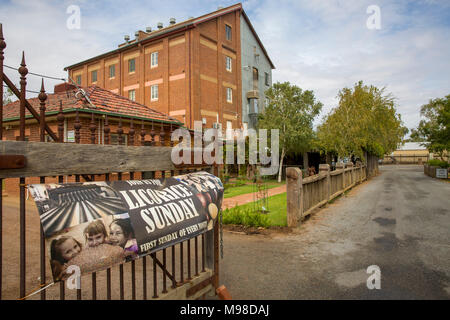 Junee Licorice and Chocolate Factory is located at the restored Junee Flour Mill, a historic  landmark in the township of Junee, New South Wales Stock Photo