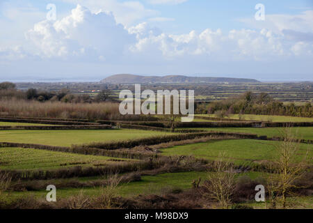 Brean Down viewed from Brent Knoll, Somerset Stock Photo