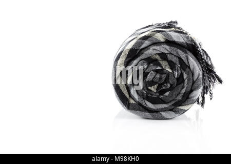 Scarf black plaid isolate on white background Stock Photo