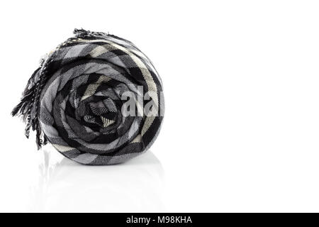 Scarf black plaid isolate on white background Stock Photo