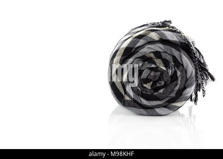 Scarf black plaid isolate on white background Stock Photo