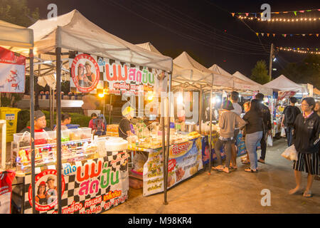 the Nightmarket and marketstreet in of the city Buri Ram in Isan in Northeast thailand.  Thailand, Buriram, November, 2017 Stock Photo
