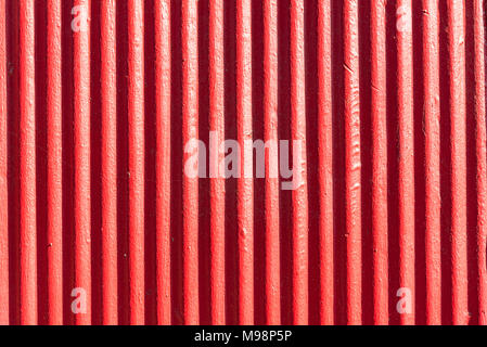 Red corrugated metal sheet background and texture surface Stock Photo