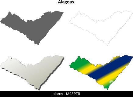 Alagoas state outline map set Stock Vector Image & Art - Alamy