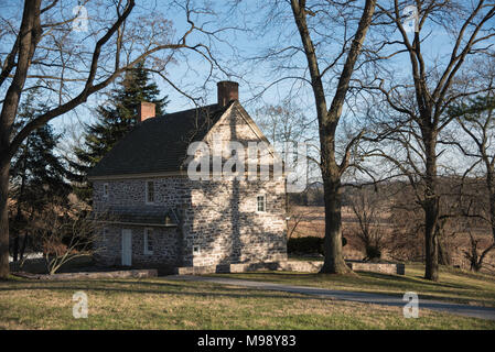 Valley Forge National Historical Park Pennsylvania Varnum's quarters on a sunny day in December Stock Photo