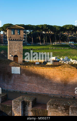 Circus Maximus is an ancient Roman chariot racing stadium and mass entertainment venue located in Rome, Italy. Stock Photo