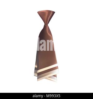 Realistic 3D tie on white background. Vector Illustration Stock Vector