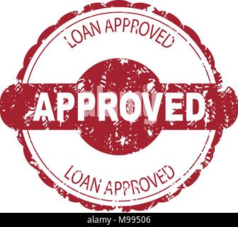 Approved loan rubber stamp. Vector loan stamp, approved seal for mortgage illustration Stock Vector