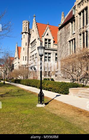 Chicago, Illinois, USA. Eckhart Hall on the campus of the University of Chicago. Stock Photo