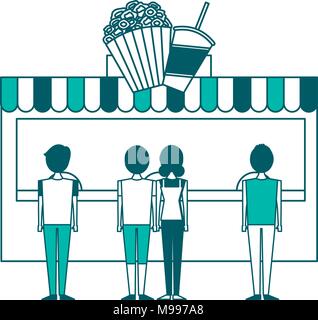 salesman booth carnival fun fair vector illustration Stock Vector Image ...