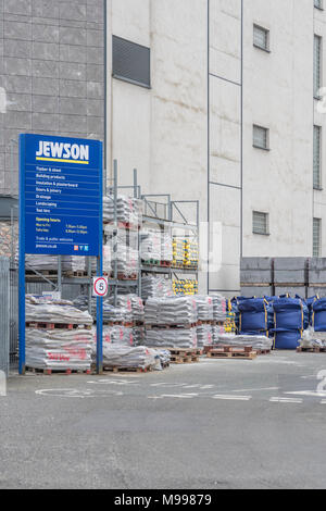 Exteior of Jewson (builder's merchants / construction supplies) yard at Plymouth, Devon. Stock Photo