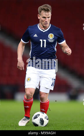 Scotland's Matt Ritchie during the international friendly match at Hampden Park, Glasgow. PRESS ASSOCIATION Photo. Picture date: Friday March 23, 2018. See PA story SOCCER Scotland. Photo credit should read: Jane Barlow/PA Wire. Stock Photo