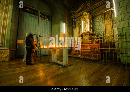 QUITO, ECUADOR, FEBRUARY 22, 2018: Indoor view of la Catedral church in Quito's Cathedral Stock Photo