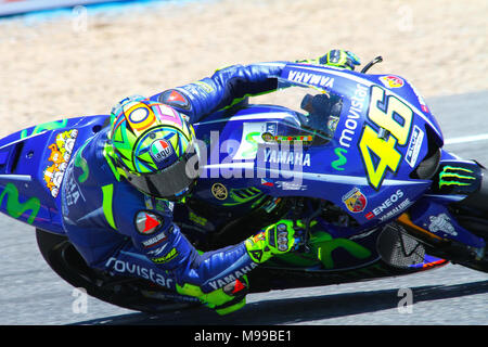 Valentino Rossi on race Spanish GP 2017 Stock Photo