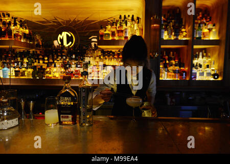 The MC Cocktail & Whiskey bar in Shenzhen. Stock Photo