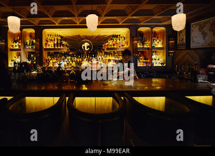 The MC Cocktail & Whiskey bar in Shenzhen. Stock Photo