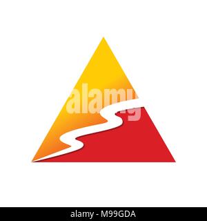 River Stream Triangle Shape Vector Symbol Graphic Logo Design Stock Vector