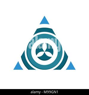 Circular Flower Inside Triangle Vector Symbol Graphic Logo Design Stock Vector