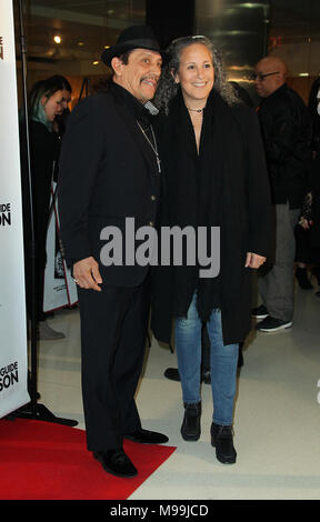 'Survivors Guide To Prison' Los Angeles Premiere held at The Landmark Theatre - Arrivals  Featuring: Danny Trejo, Gina Belafonte Where: Los Angeles, California, United States When: 18 Feb 2018 Credit: Adriana M. Barraza/WENN.com Stock Photo