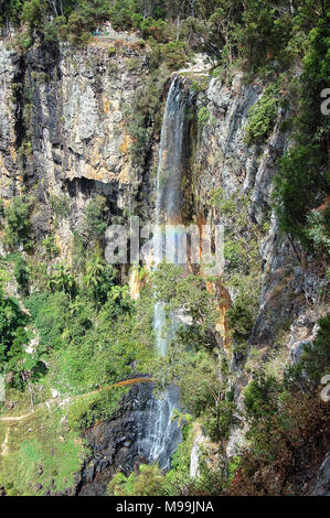 The majestic Purling Brook Falls in the Gondwana Rainforests - Springbrook, Queensland, Australia Stock Photo