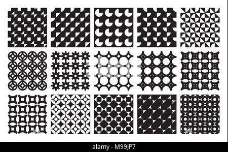 Vector seamless geometric patterns set classic ornament Stock Vector