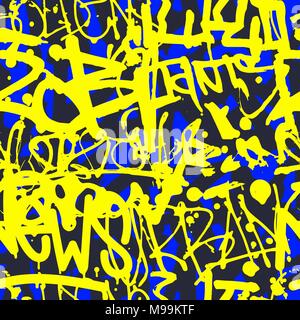 Vector graffiti seamless pattern with abstract colorful bright t Stock Vector