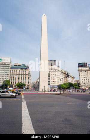 The Obelisk in Plaza de la Republica, Buenos Aires, Argentina Stock Photo