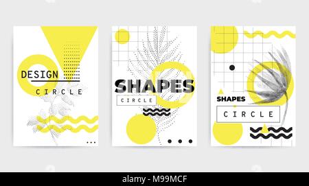 Colorful trend geometric composition Stock Vector