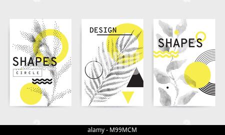 Colorful trend geometric composition Stock Vector