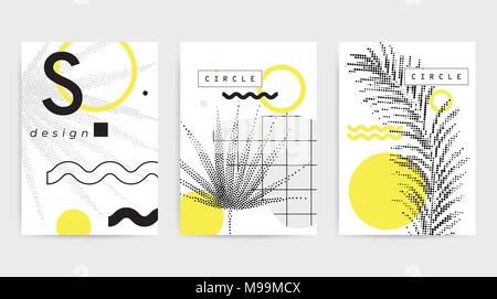 Colorful trend geometric composition Stock Vector
