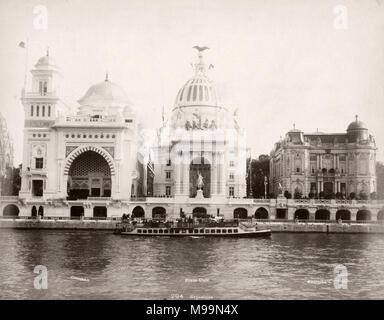 19th century vintage photograph France - pavilions at the The Exposition Universelle Universal of 1900 Stock Photo