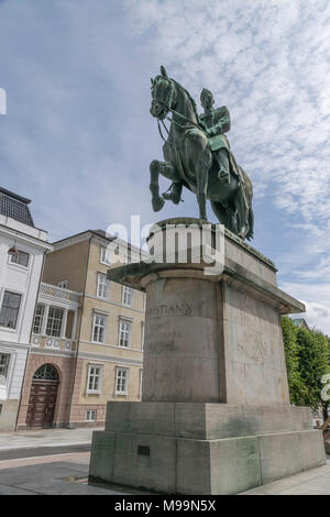 Copenhagen, Denmark / August 29, 2015: Statue of King Christian X on horseback by sculptor Einar Utzon-Frank is located on St. Anne's Square. Stock Photo