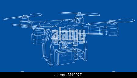 Qadrocopter. Vector rendering of 3d Stock Vector