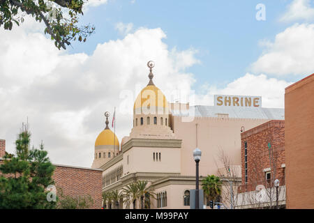 Los Angeles, MAR 16: Exterior view of the beautiful Shrine Auditorium and Expo Hall buiding near USC on MAR 16, 2018 at Los Angeles, California Stock Photo