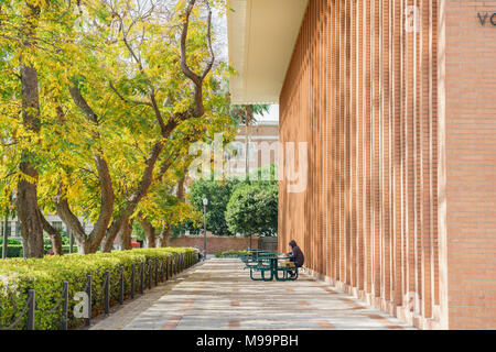 Los Angeles, MAR 16: Exterior view of the beautiful buiding in USC on MAR 16, 2018 at Los Angeles, California Stock Photo