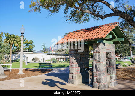Monrovia, MAR 19: Exterior view of the Monrovia Library on MAR 19, 2018 at Los Angeles County, California Stock Photo