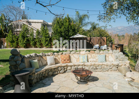Los Angeles, FEB 18: Exterior garden of a luxury house on FEB 18, 2018 at Los Angeles Stock Photo