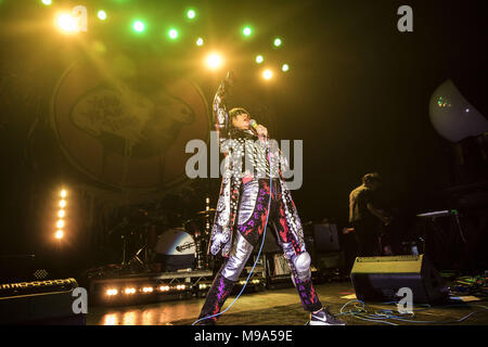 October 25, 2017 - THE YEAH YEAH YEAHS perform at the Fonda Theatre in Hollywood, CA, celebrating the reissue of their record Fever To Tell (Credit Image: © Greg Chow via ZUMA Wire) Stock Photo