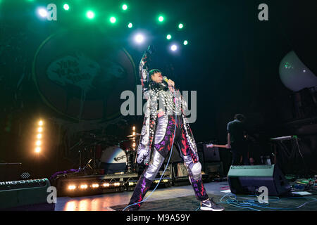 October 25, 2017 - THE YEAH YEAH YEAHS perform at the Fonda Theatre in Hollywood, CA, celebrating the reissue of their record Fever To Tell (Credit Image: © Greg Chow via ZUMA Wire) Stock Photo