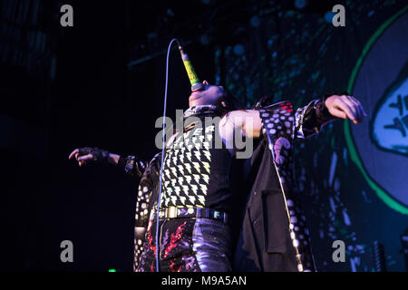 October 25, 2017 - THE YEAH YEAH YEAHS perform at the Fonda Theatre in Hollywood, CA, celebrating the reissue of their record Fever To Tell (Credit Image: © Greg Chow via ZUMA Wire) Stock Photo